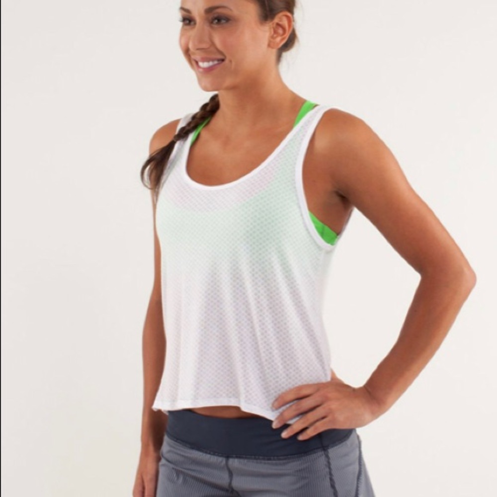 Lululemon Burn It Out Mesh Tank White Size 8?